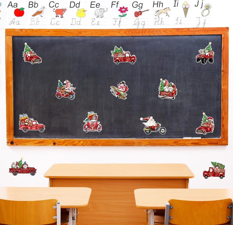 TREWAVE 48 Pcs Winter Christmas Gnome Truck Cutouts Christmas Bulletin Board Decorations Classroom Winter Holiday Cut-Outs Home School Bulletin Board Stickers for Wall Window - Image 4
